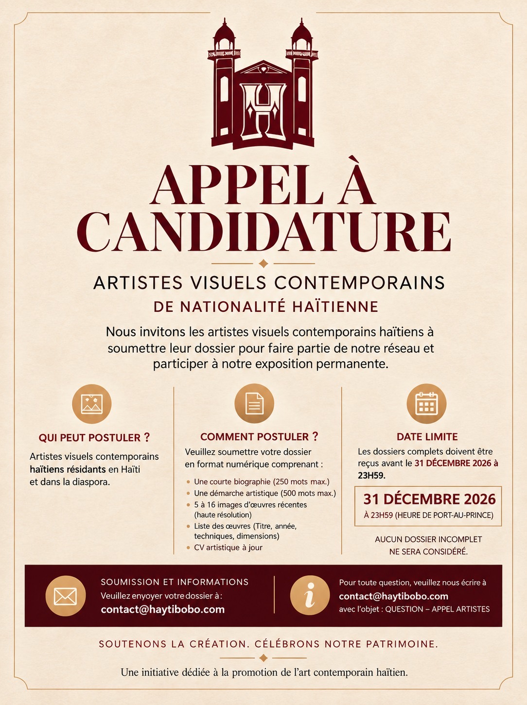 Appel à candidature HAYTIBOBO pour les artistes visuels contemporains haïtiens