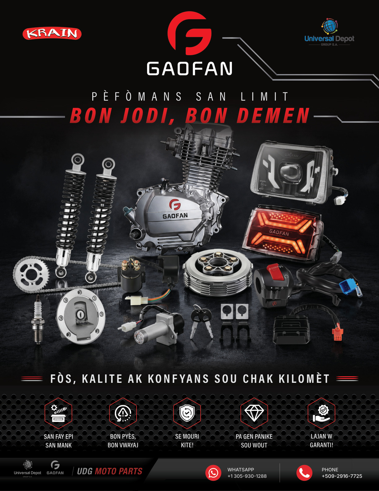 GAOFAN — pièces de moto, UDG Moto Parts